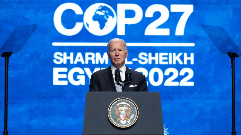 Biden will address the Climate Summit in Egypt.